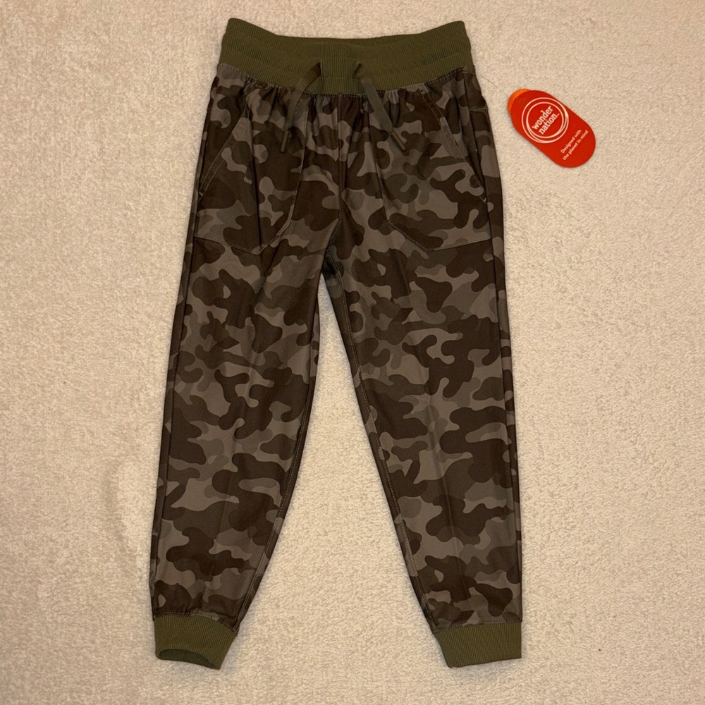 wonder nation Olive Green Camo Joggers for Kids